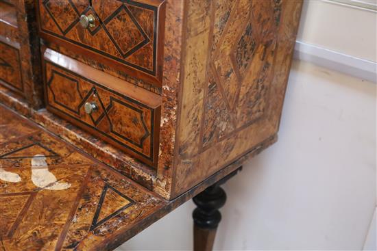 A Louis XIV inlaid walnut cabinet on stand, W.3ft 11in. D.2ft 9in. H.5ft 5in.